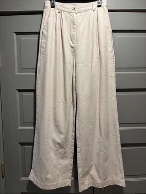 WeWoreWhat Wide-Leg Cream Trousers